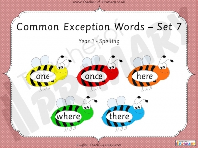Common Exception Words - Set 7 - Year 1